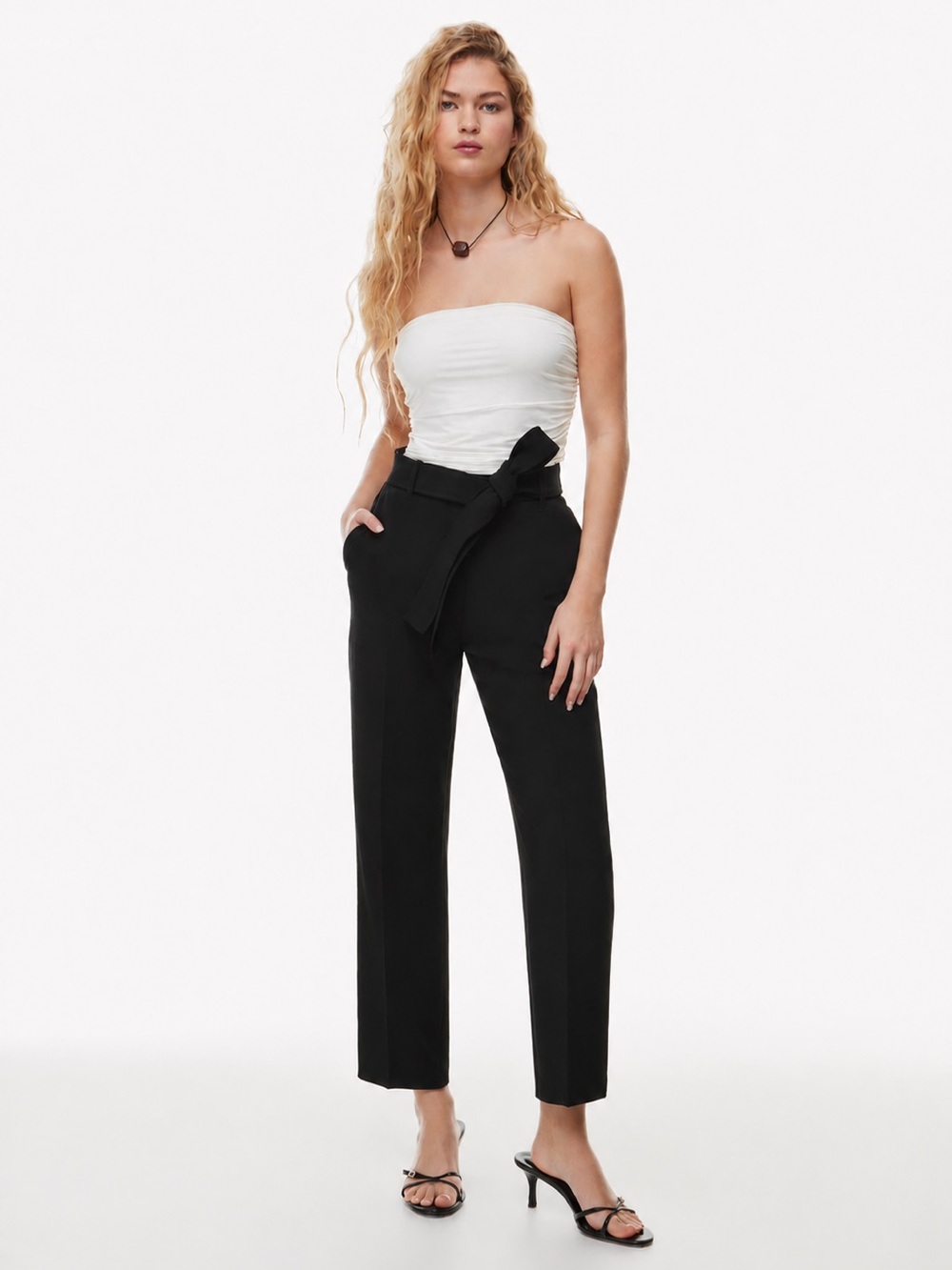 Wilfred Aritzia tie front crepette pants